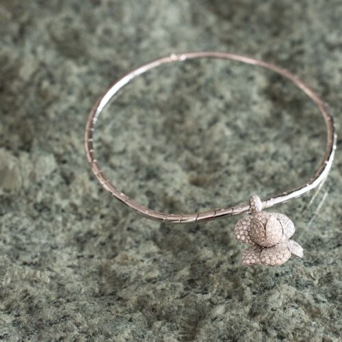 Collana oro bianco e diamanti